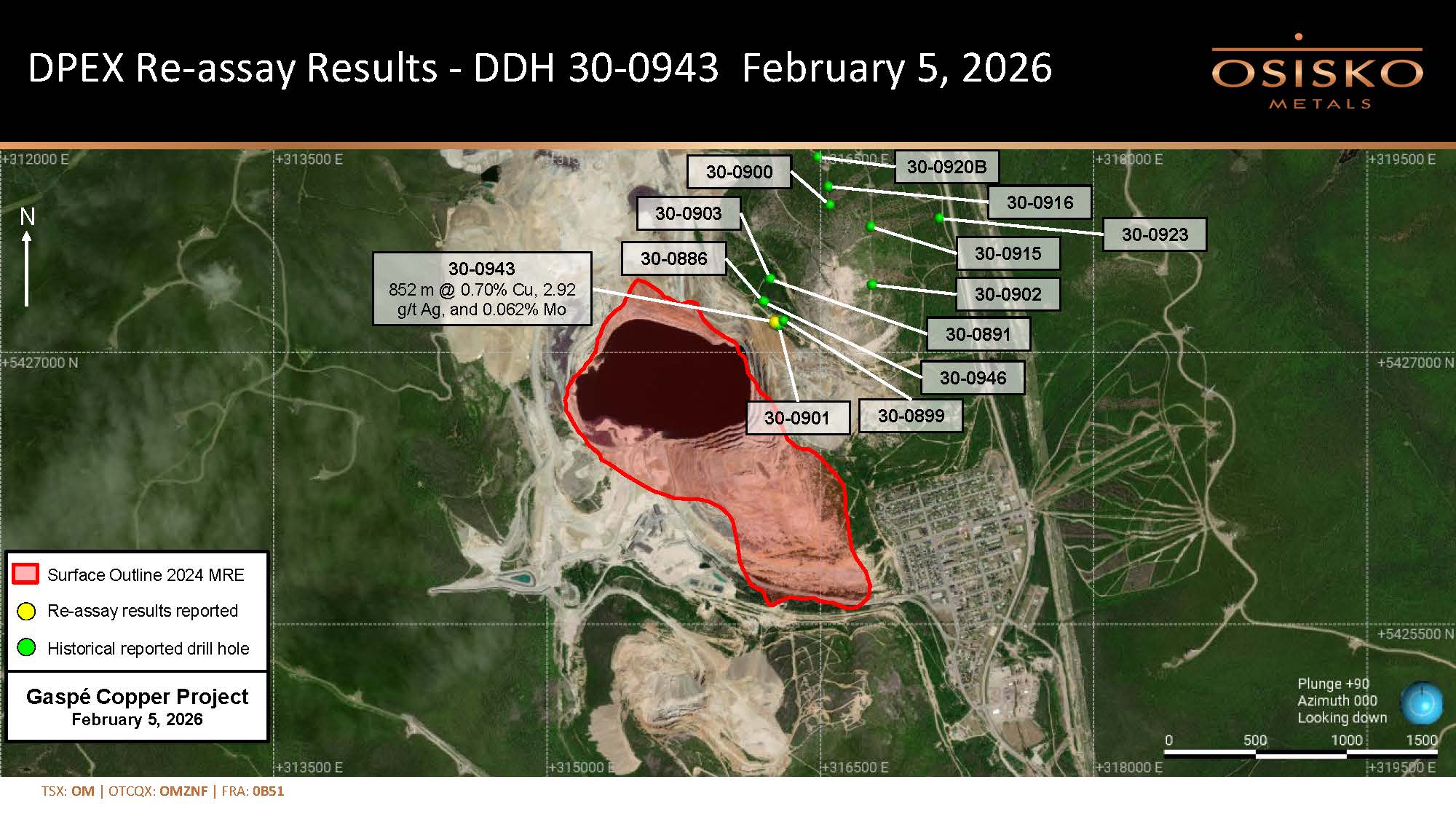 Osisko Metals Launches Deep Porphyry Exploration Project (“DPEX”) and Confirms 852 Metres Averaging 0.95% CuEq at Historic Porphyry Mountain Deposit