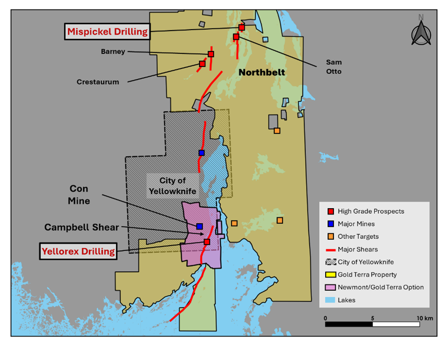 Gold Terra Provides Update on Drilling Program Along the Campbell Shear South of the Con Mine, Yellowknife, NWT